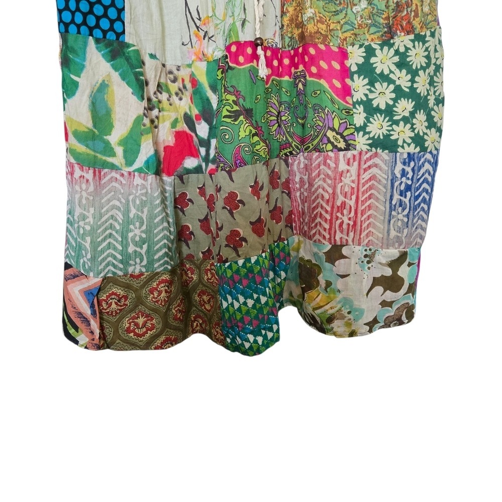 Jack Pot New York Cotton Patchwork Bohemian Midi Skirt Multicolor Lined Boho - Picture 3 of 7